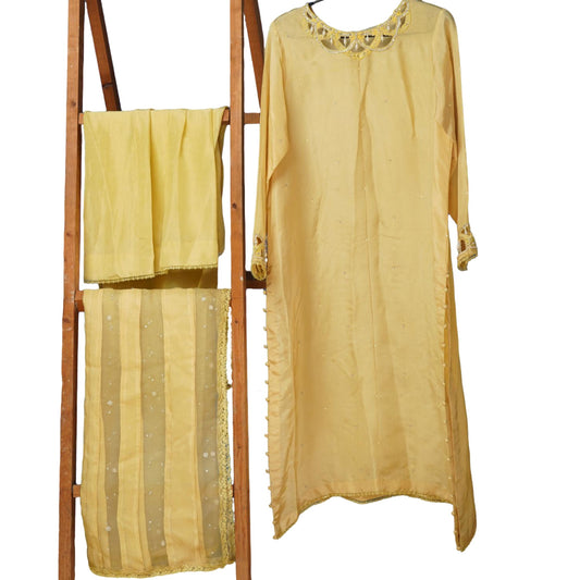 DELLAS: Tassel Silk Dress with Intricate Handmade Neckline